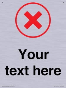 Custom plain background, red cross in a circle sign